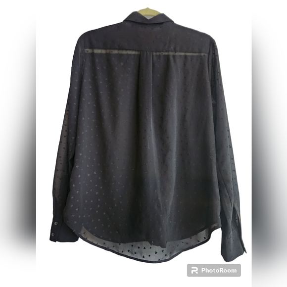 Joe Fresh sheer heart bow-neck blouse - Picture 2 of 4